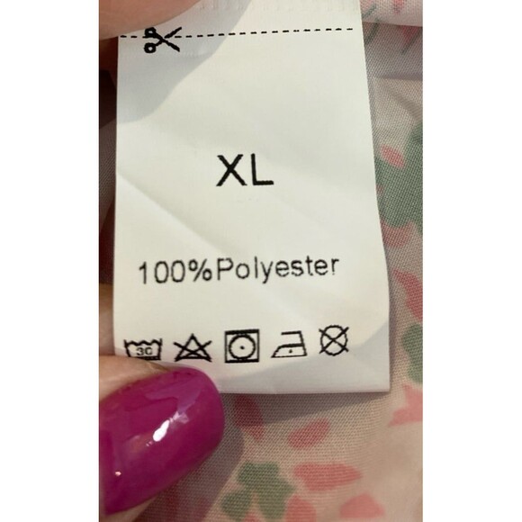 XL Blouse Pink Paisley Button Down Sleeveless Lightweight Collared Summer Top - Picture 6 of 8